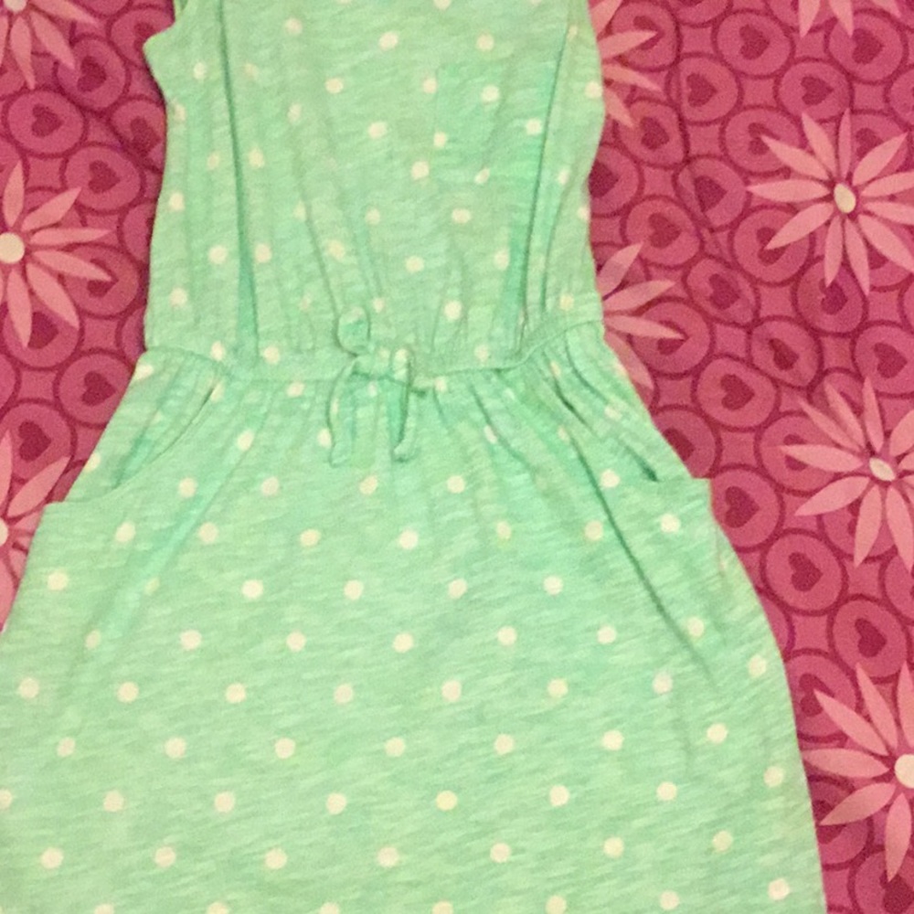 Turquoise ,white spotted ,dress